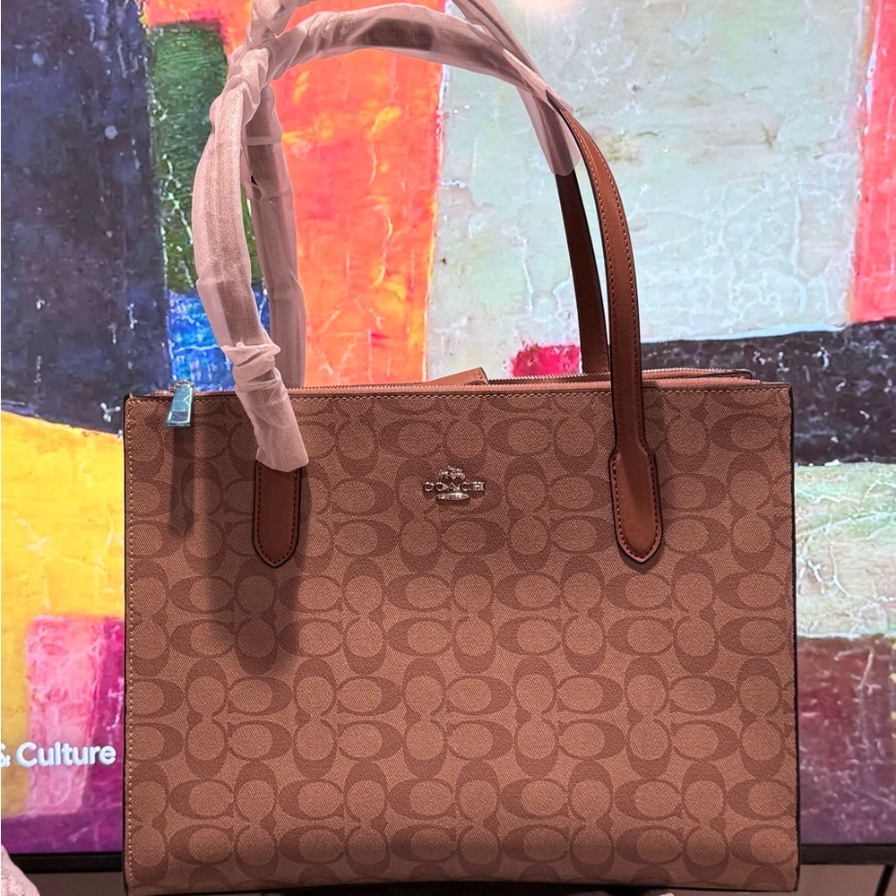Coach Tan Signature Tote Bag